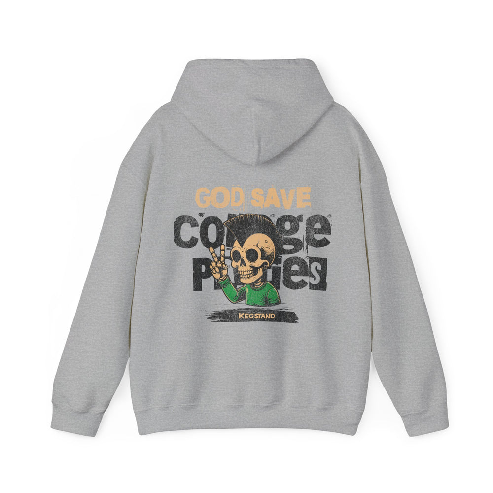 God Save College Parties Grey Hoodie